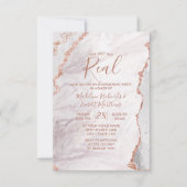 Invitation Blanc et Rose Gold Agate Marble (Devant)