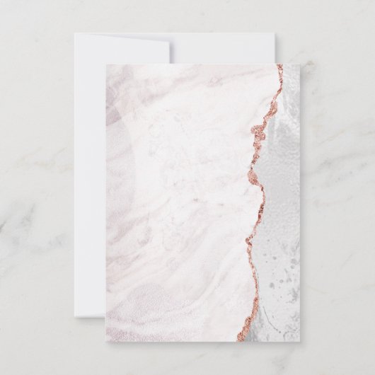 Invitation Blanc et Rose Gold Agate Marble (Dos)