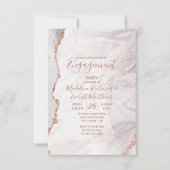 Invitation Blanc et Rose Gold Agate Marble (Devant)