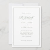 Invitation Blanc et Sage | Mariage classique italien d'élégan (Devant)