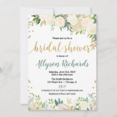 Invitation Blanc et wedding shower nuptiale floral de roses (Devant)