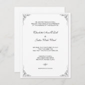 Invitation blanc fleuri;mariage marriage marriages (Devant / Derrière)