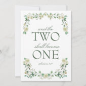 Invitation Blanc Floral Aquarelle Crest Mariage catholique (Dos)