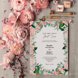 Invitation Blanc floral clair Simple Rien Mariage
