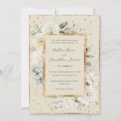 Invitation Blanc Floral Hydrangea Rose Gold Cream Mariage (Devant)