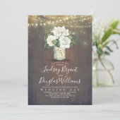 Invitation Blanc Floral Mason Jar Mariage campagnard rustique (Debout devant)
