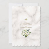 Invitation Blanc Floral Or espagnol 1er anniversaire Baptême (Dos)