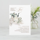 Invitation Blanc Floral Pampas Grass Boho Fête des mariées Th (Debout devant)