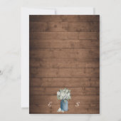Invitation Blanc Floral Rustique Élégants Lumières Bois (Dos)