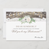 Invitation Blanc Floral Rustique Serez-Vous Ma Femme D'Accuei (Devant)