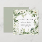 Invitation Blanc Floral Végétation hivernale Fête des mariées (Devant / Derrière)