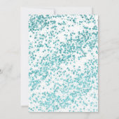 Invitation Blanc glamour Aqua Bleu Parties scintillant Dust S (Dos)