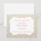 Invitation - Blanc Glit Or Fab Fête des mariées Jo (Devant / Derrière)