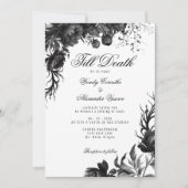 Invitation Blanc gothique classique "Jusqu'à la mort Mariage (Devant)