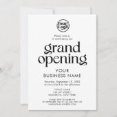 Invitation Blanc Grand Ouverture Professionnel Logo Minimalis (Devant)