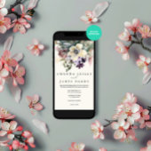 Invitation Blanc hiver FLoral Mariage d'aquarelle