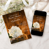 Invitation Blanc Hydrangea Grange Bois Fête des mariées de ca