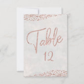 Invitation Blanc ivoire & Rose Gold Glam Mariage Numéros de t (Devant)