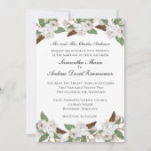 Invitation Blanc Magnolias Classic Formal Mariage élégant Inv (Devant)