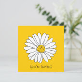 Invitation Blanc marguerite Jaune blanc marguerite Motif 2 (Debout devant)