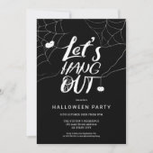 Invitation Blanc mignon moderne araignée d'Halloween pendre l (Devant)