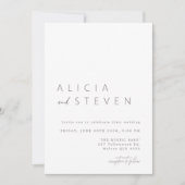 Invitation Blanc minimaliste moderne tout en un Mariage (Devant)