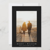 Invitation Blanc minimaliste simple photo noir Enregistrer la (Dos)