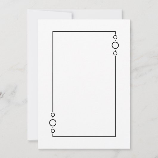 Invitation Blanc moderne avec Black Frame d'engagement (Dos)