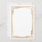 Invitation blanc moderne avec bordure encadrée lis (Devant)