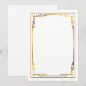 Invitation blanc moderne avec bordure encadrée lis (Devant / Derrière)