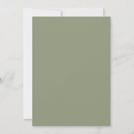 Invitation Blanc moderne et vert Sage Mariage simple (Dos)
