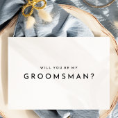 Invitation Blanc moderne Gras Mariage Groomsman Proposition C