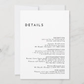 Invitation Blanc moderne Gras Monogramme Détails et Mariage (Dos)