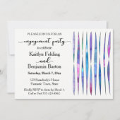 Invitation Blanc moderne violet, rose, Blue Engagement Party (Devant)