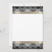 Invitation Blanc, Noir, Argent & Or - Dîner de répétition (Dos)