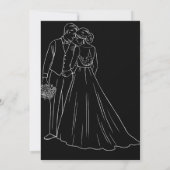 Invitation Blanc Noir classique Monogramme Élégant Mariage pr (Dos)