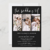 Invitation Blanc noir Le Mariage de la photo Simple Minimalis (Devant)