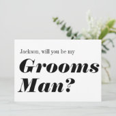 Invitation Blanc Noir Moderne Serez-Vous Mon Grossiste (Debout devant)