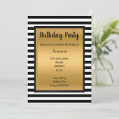 INVITATION BLANC NOIR MOTIF STRIPE TOUTE OCCASION (Debout devant)