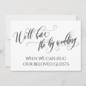 Invitation Blanc Noir Quand On Peut Vous Accrocher Mariage Re (Devant)
