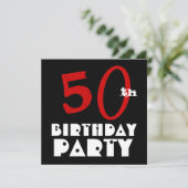 Invitation Blanc noir rouge moderne W1072 (Debout devant)