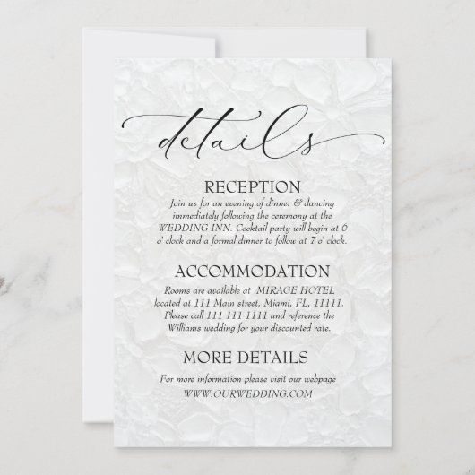 Invitation Blanc noir tout en un élégant (Dos)