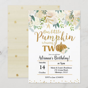 Invitation Blanc Notre Petit Citrouille Tourne Deux Invitatio