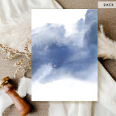 Invitation Blanc officiel, Mariage d'aquarelle bleu marine