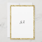 Invitation Blanc or feuille élégance florale Numéro de tablea (Dos)