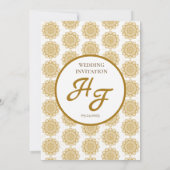 Invitation Blanc Or moderne Ornat Nikah Mariage musulman (Dos)