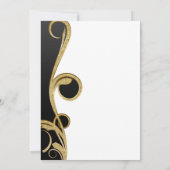 Invitation Blanc Or Noir Chic Élégant Mariage Tourbillon (Dos)