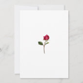 Invitation Blanc & Or Rose Rouge Beauté Fête d'Anniversaire (Dos)