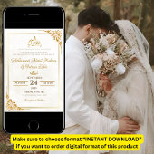 Invitation Blanc Or simple élégant moderne Nikah Walima