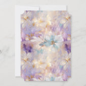 Invitation Blanc Or violet bleu féministe Floral (Dos)